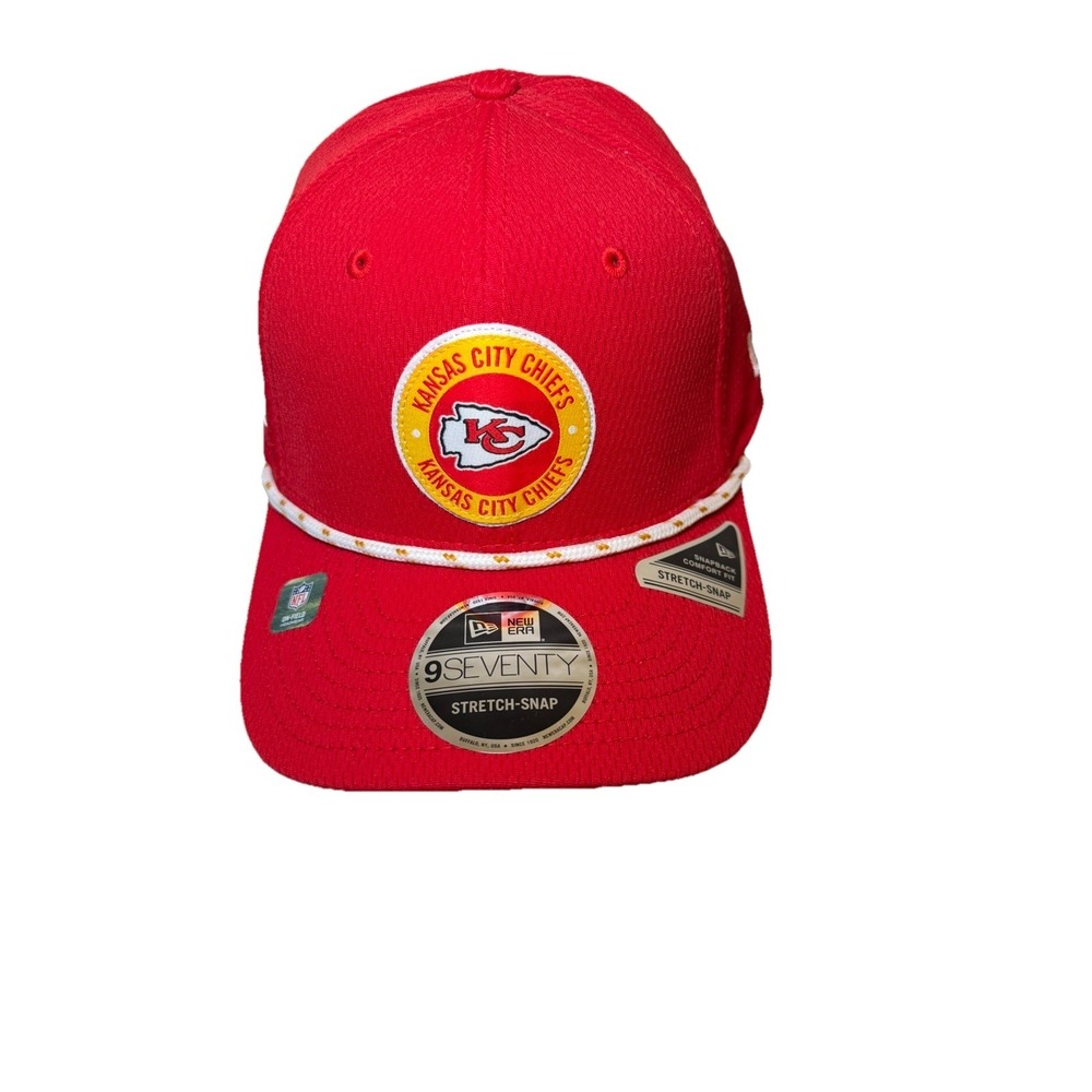 New Era 9SEVENTY Kansas City Chiefs NFL Sideline Stretch-Snap Hat Red NWT OSFM